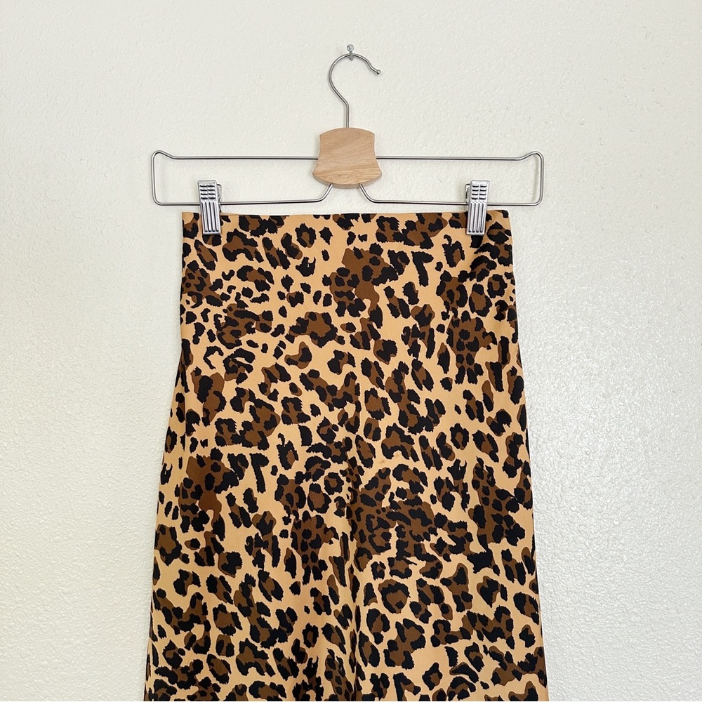 BABATON Ryland Slip Skirt Satin Midi Leopard Print Skirt Aritzia 2 - Picture 3 of 6